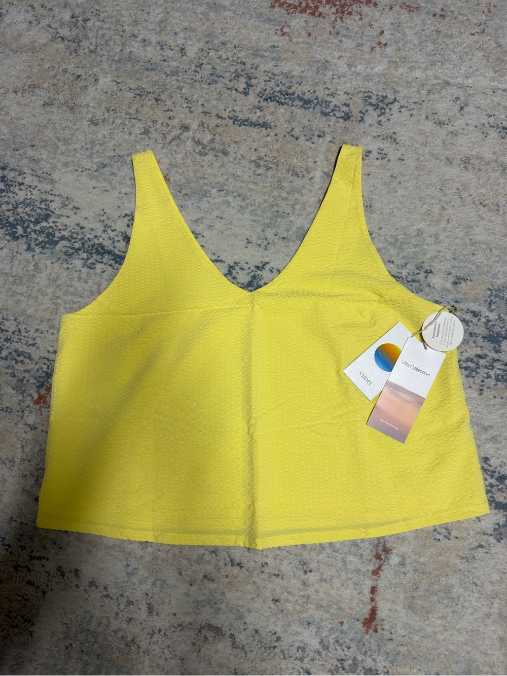 Vuori Villa Textured Crop Tank Sunlight